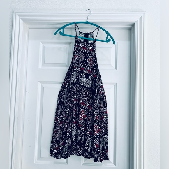 CLEARANCE Summer Spaghetti Strap Festival Elephant Print Mini Dress - Picture 1 of 4